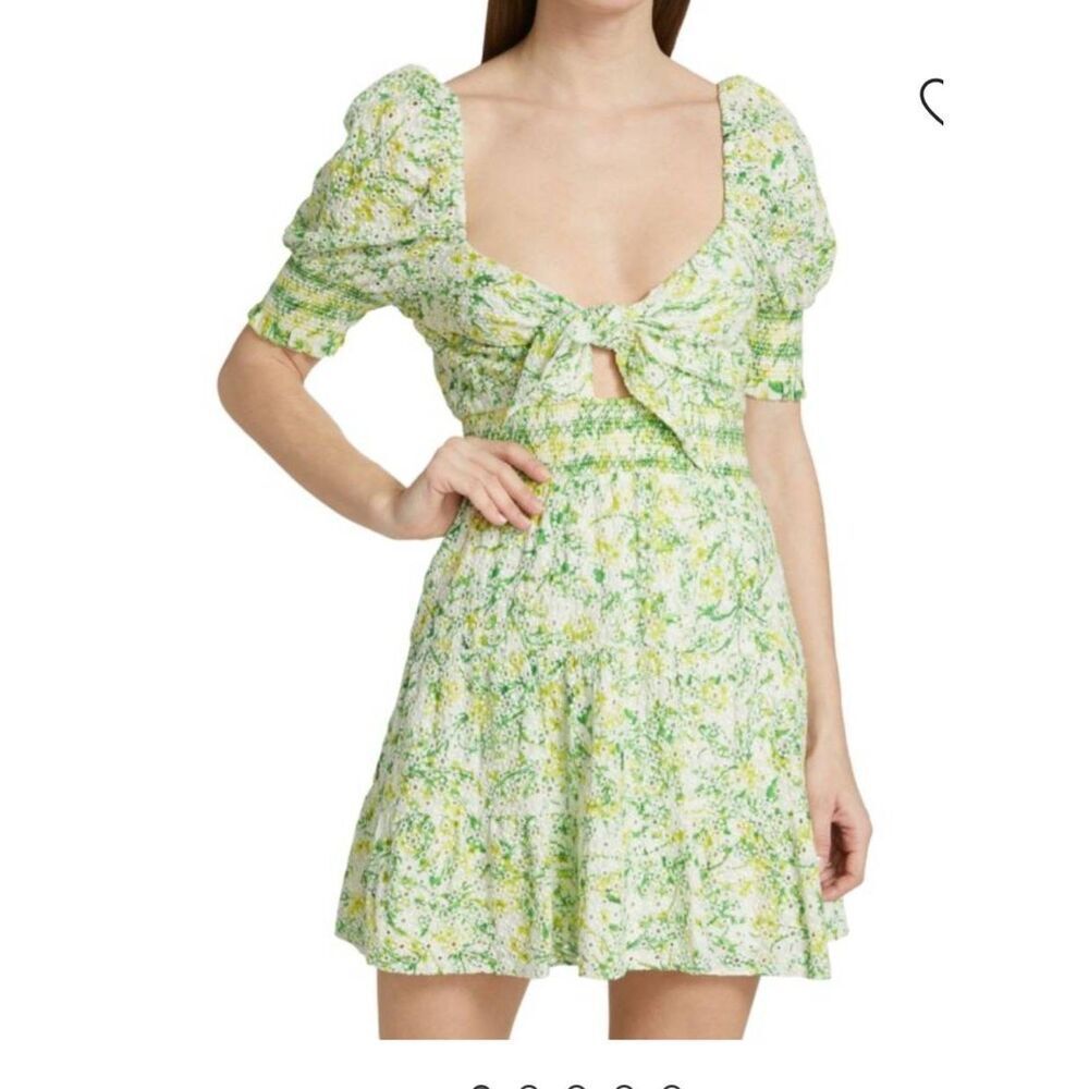 Alice + Olivia Kristie Floral Puff Sleeve Minidress